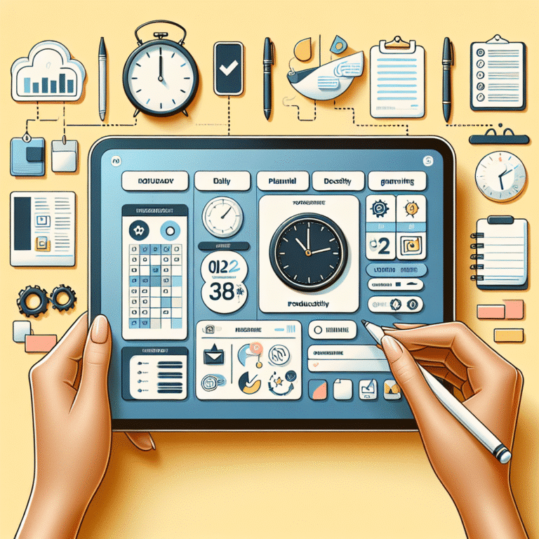 planejador digital diário para produtividade