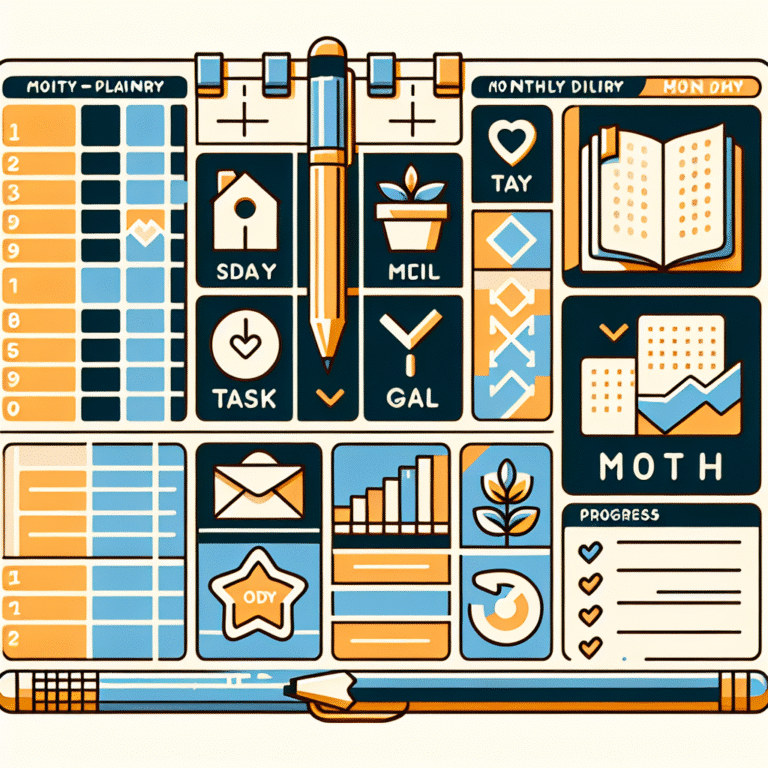 planner mensal para metas e tarefas