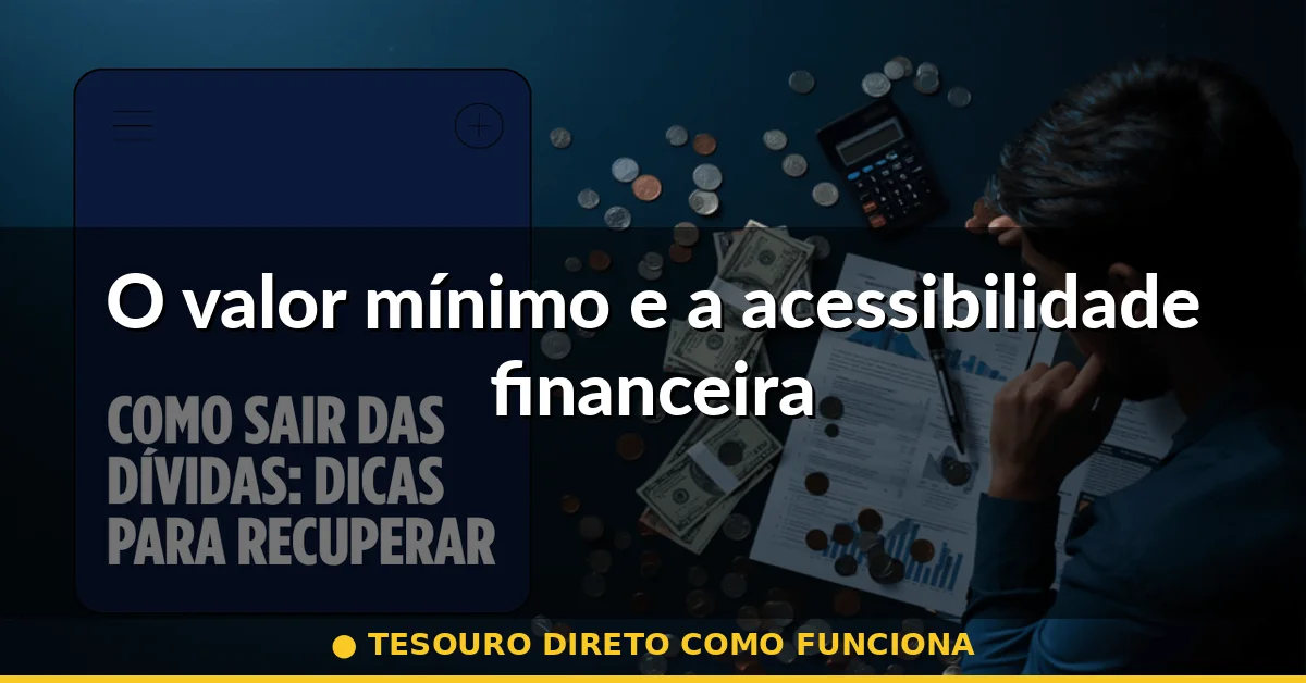 O valor mínimo e a acessibilidade financeira — tesouro direto como funciona