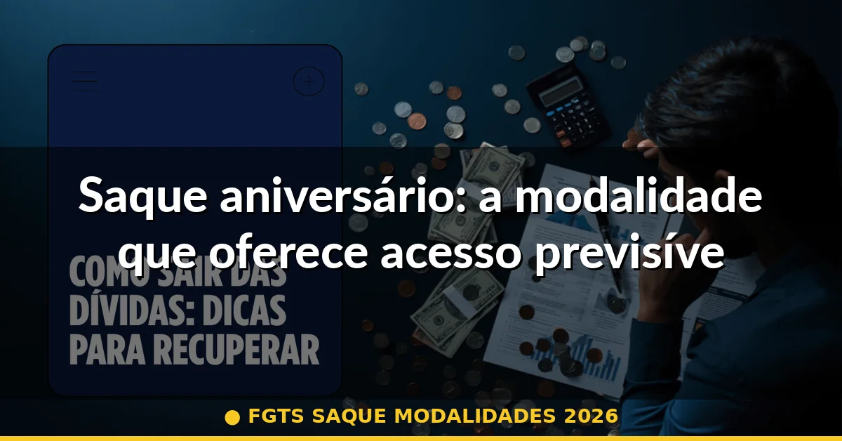 Saque aniversário: a modalidade que oferece acesso previsível — fgts saque modalidades 2026