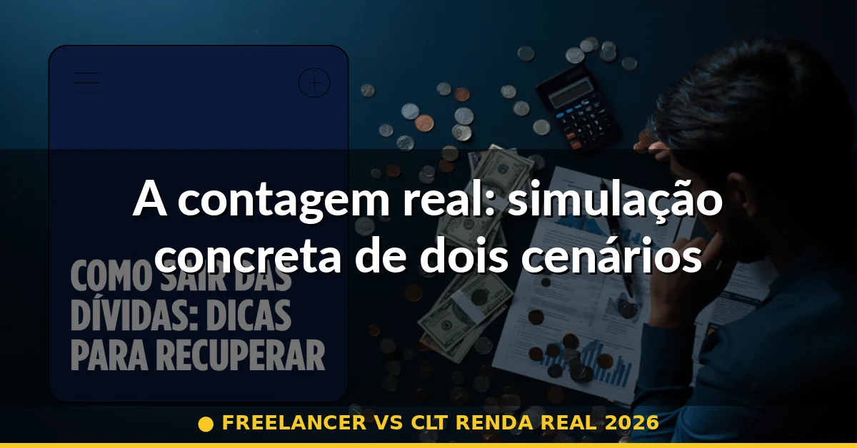A contagem real: simulação concreta de dois cenários — freelancer vs clt renda real 2026
