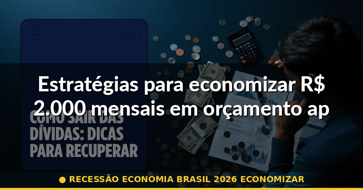 Estratégias para economizar R$ 2.000 mensais em orçamento apertado — recessão economia brasil 2026 economizar