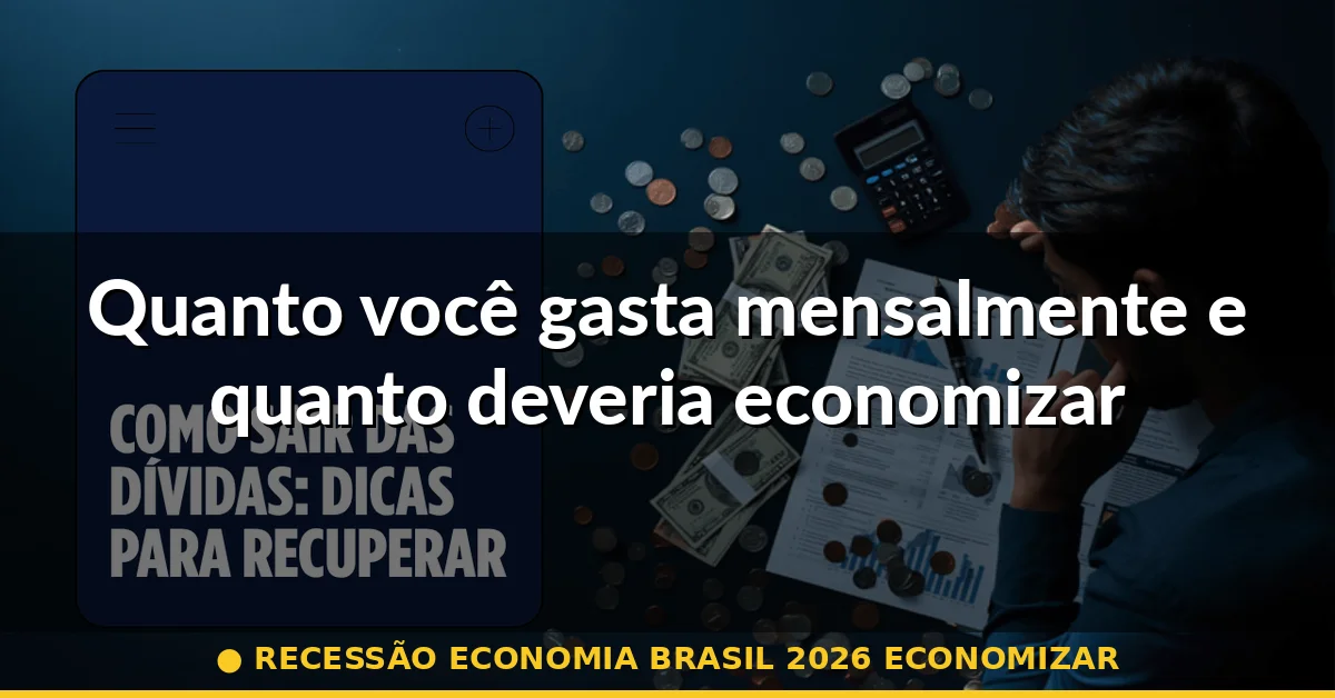 Quanto você gasta mensalmente e quanto deveria economizar — recessão economia brasil 2026 economizar