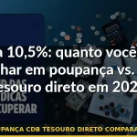 selic 10,5% poupança cdb tesouro direto comparativo rendimento — Guia completo 2026