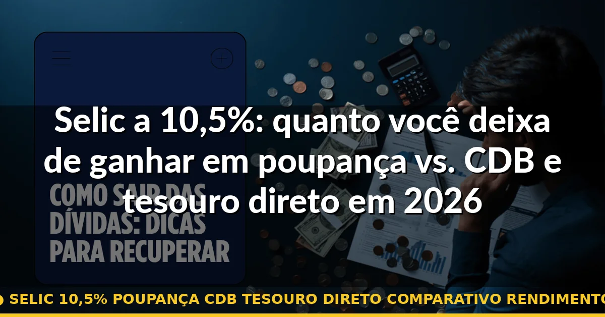 selic 10,5% poupança cdb tesouro direto comparativo rendimento — Guia completo 2026