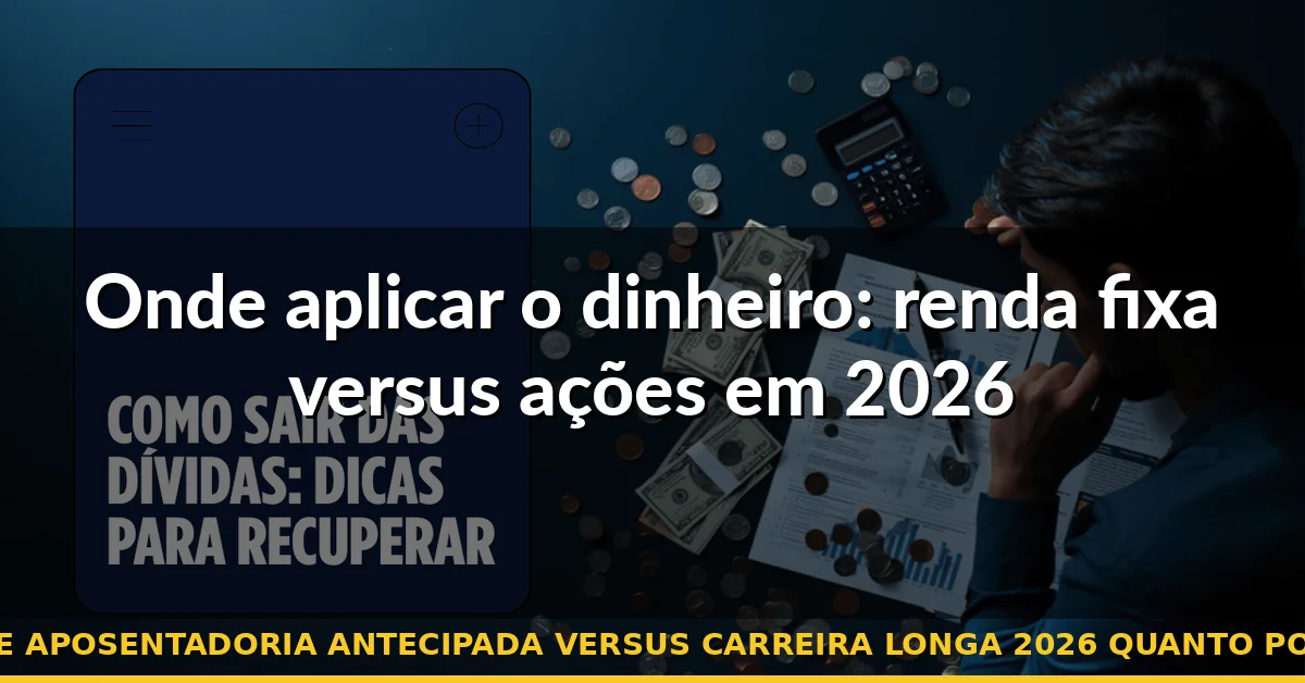 Onde aplicar o dinheiro: renda fixa versus ações em 2026 — fire aposentadoria antecipada versus carreira longa 2026 quanto poupar