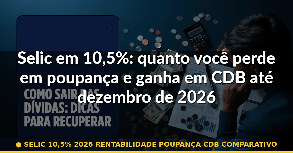 selic 10,5% 2026 rentabilidade poupança cdb comparativo — Guia completo 2026