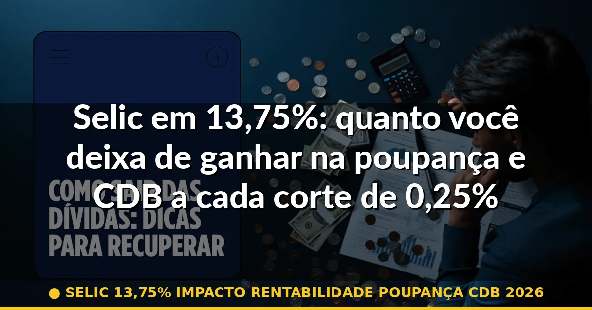selic 13,75% impacto rentabilidade poupança cdb 2026 — Guia completo 2026