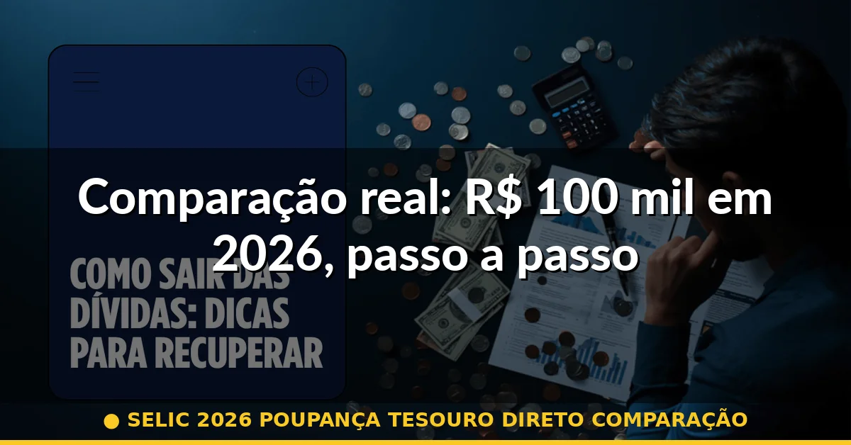 Comparação real: R$ 100 mil em 2026, passo a passo — selic 2026 poupança tesouro direto comparação