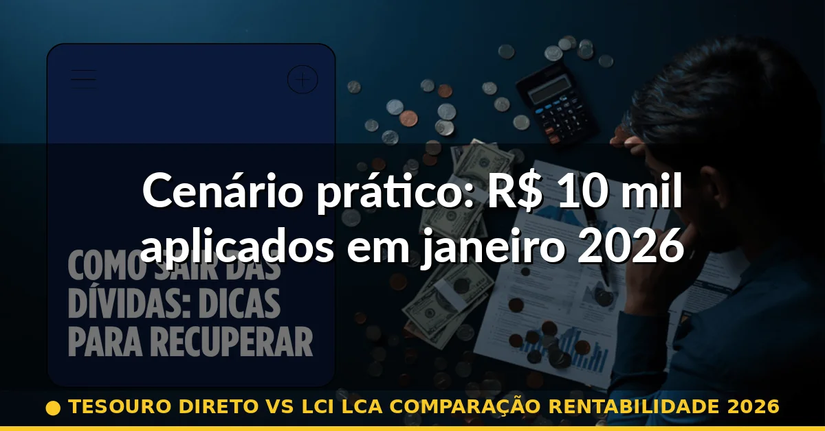 Cenário prático: R$ 10 mil aplicados em janeiro 2026 — tesouro direto vs lci lca comparação rentabilidade 2026