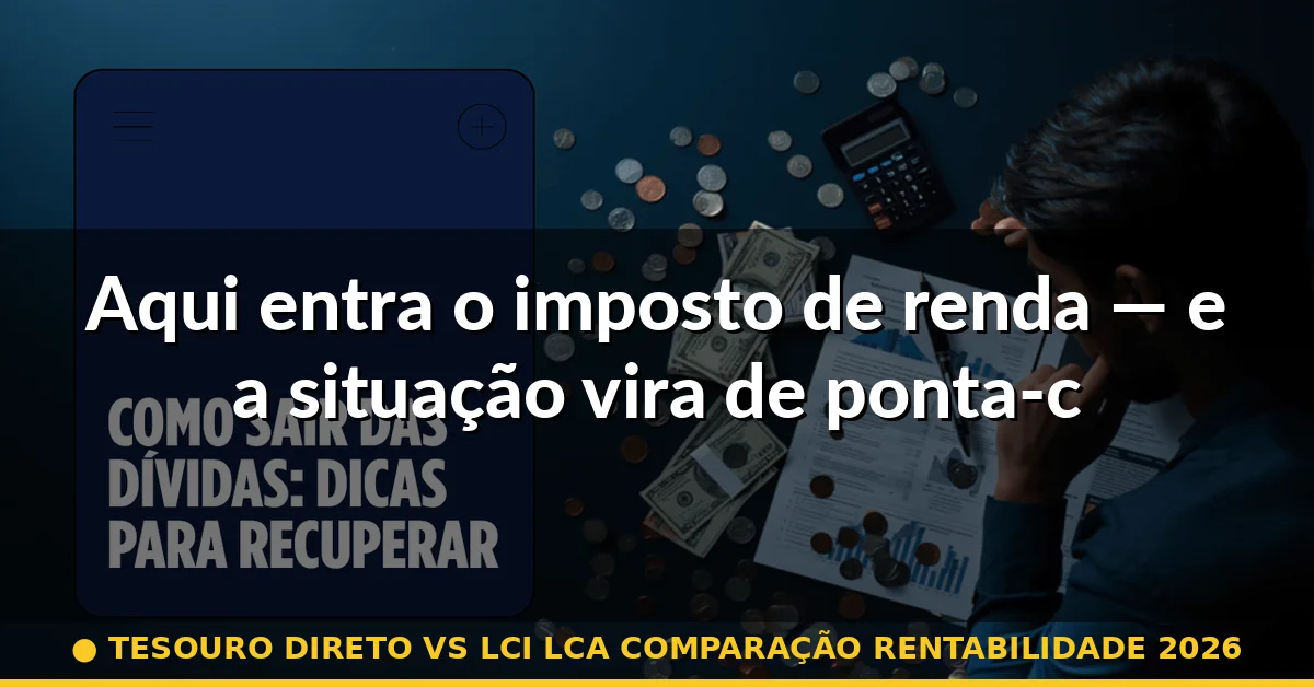 Aqui entra o imposto de renda — e a situação vira de ponta-cabeça — tesouro direto vs lci lca comparação rentabilidade 2026