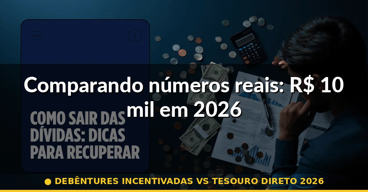 Comparando números reais: R$ 10 mil em 2026 — debêntures incentivadas vs tesouro direto 2026