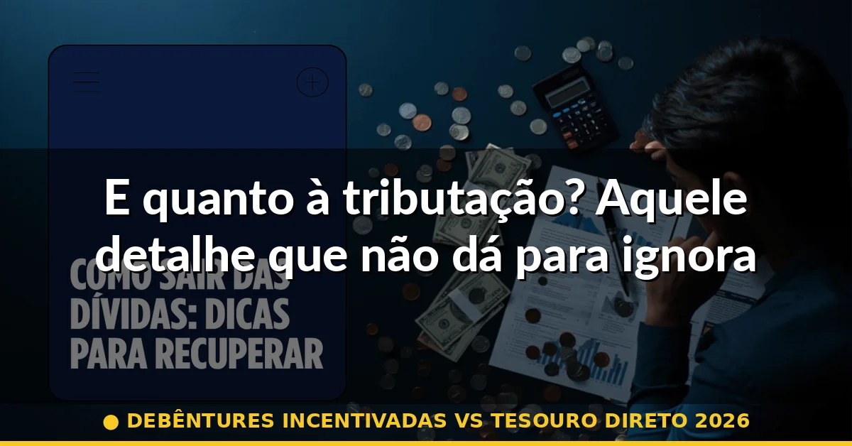 E quanto à tributação? Aquele detalhe que não dá para ignorar — debêntures incentivadas vs tesouro direto 2026